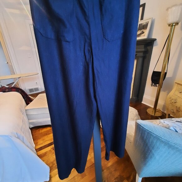 Haver and Blair (London) wide leg trousers, navy blue, classic look - Picture 6 of 8